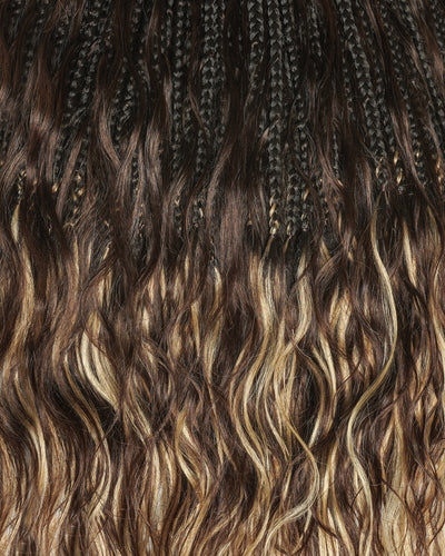 Tresses de style bohème au crochet Ghost Loop™ de 18 pouces avec boucles de cheveux humains