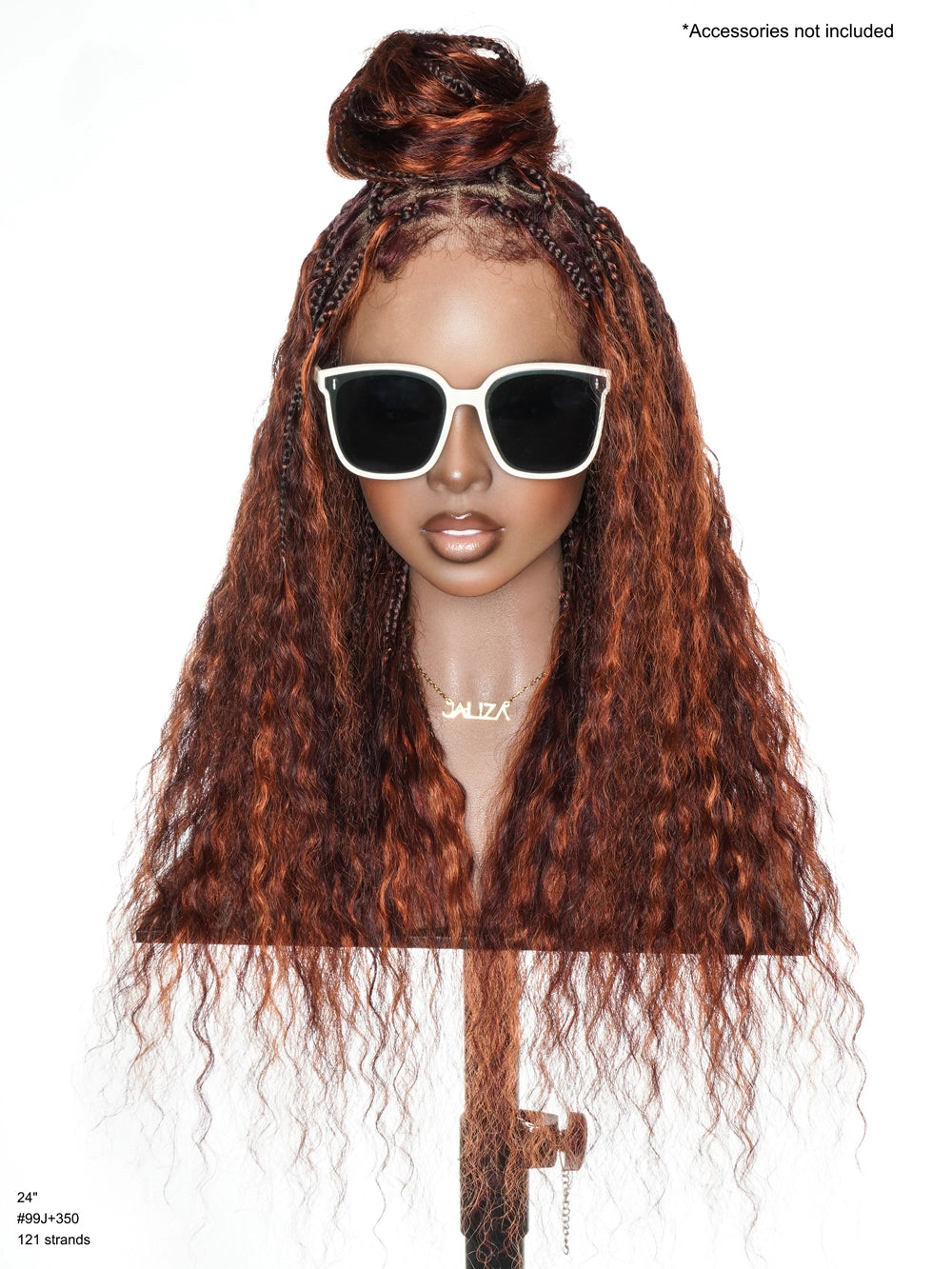 Raina - 24" Mix Color Wavy Bora Bora Swiss HD Lace Full Lace Braided Wig