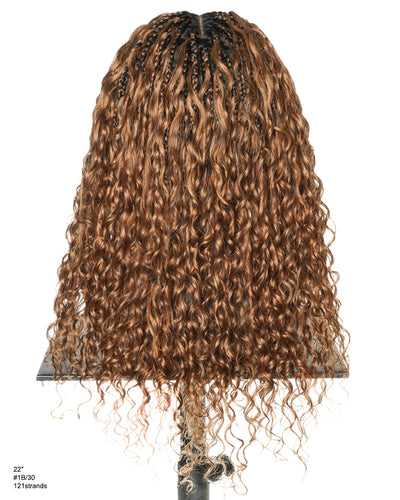 Tiana - Perruque Tressée en Cheveux Humains Pré-décolorés Bouclés Espagnols Miracle Braids Boho Swiss HD Full Lace