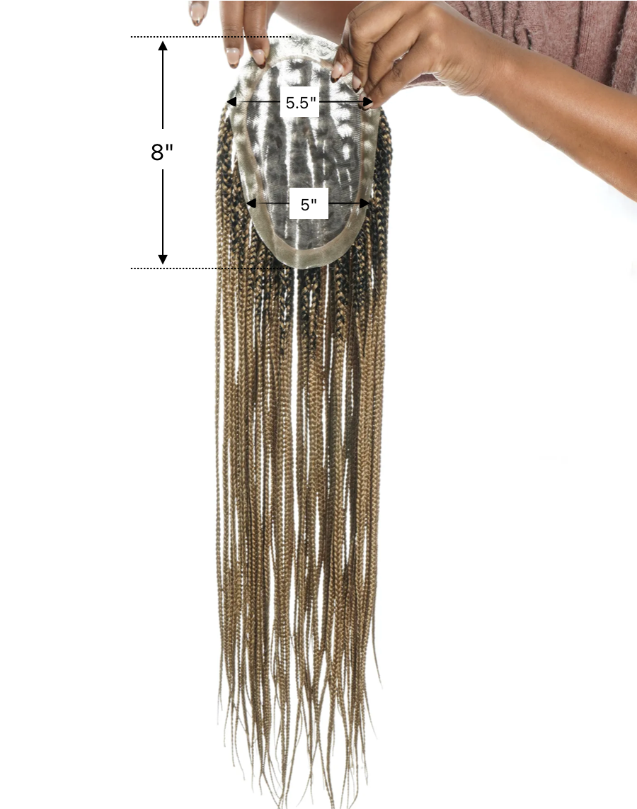 Knotless Braided Topper – Lace Micro Box Braid Crown Topper for Thinning Hair / Volume