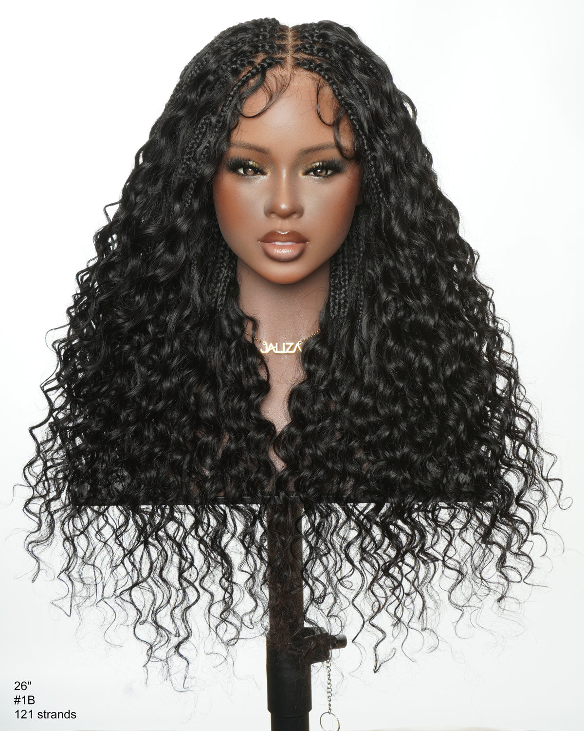 Tiana - Perruque Tressée en Cheveux Humains Pré-décolorés Bouclés Espagnols Miracle Braids Boho Swiss HD Full Lace