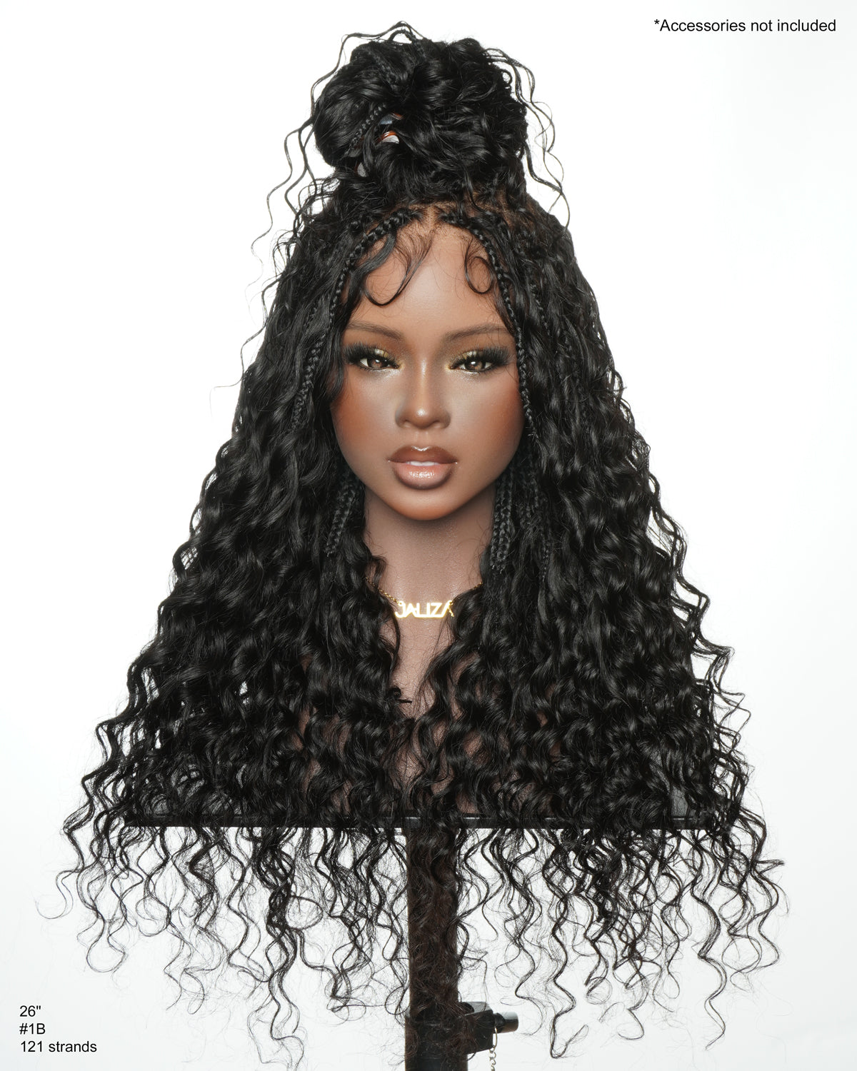 Amanda - Perruque Tressée Bohème sans Nœuds, Cheveux Humains, Bouclés, Dentelle HD Suisse Pré-Décolorée Ultra-Dense