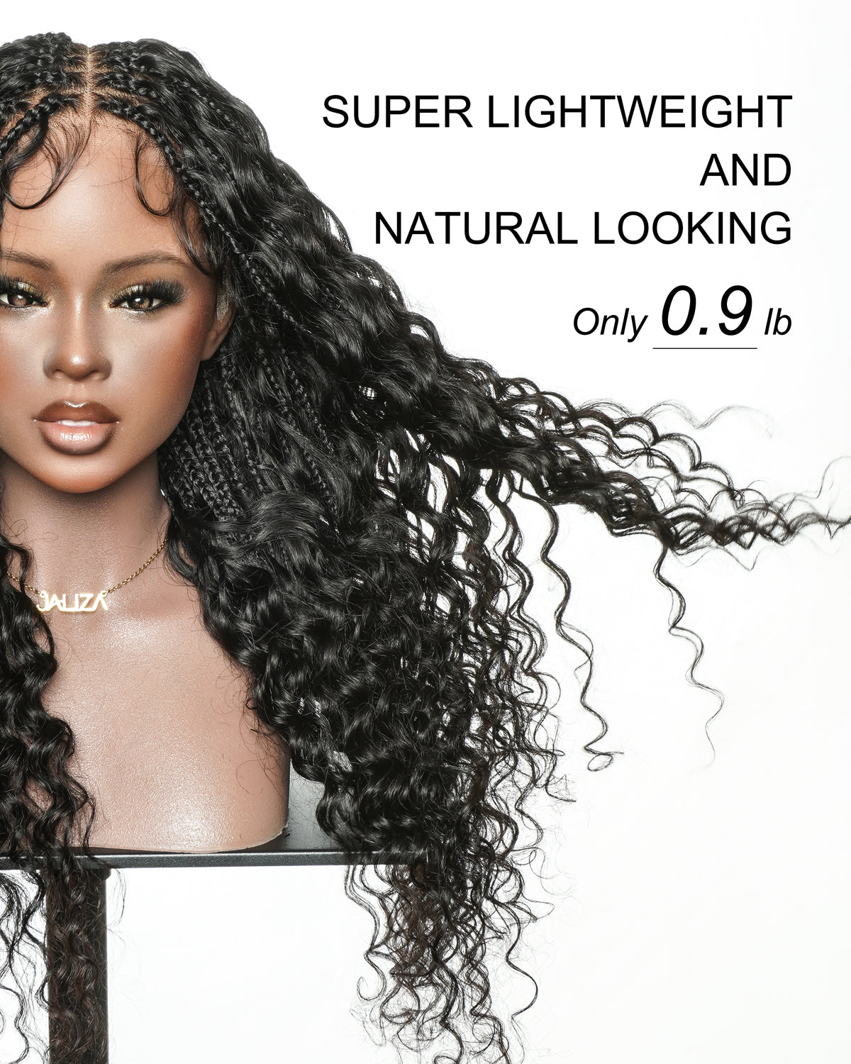 Tiana - Perruque Tressée en Cheveux Humains Pré-décolorés Bouclés Espagnols Miracle Braids Boho Swiss HD Full Lace