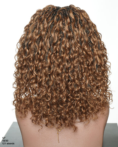 Nami 12" - Perruque tressée sans colle, en dentelle HD complète pré-décolorée, JALIZA Slip-On™ Water Wave