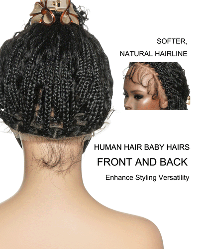 Nami - Bonnet à cordon sans colle Cheveux humains ondulés Boucles pré-décolorées Dentelle HD Suisse Perruque tressée de tresses Boho sans nœuds