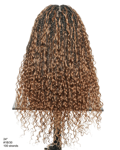 Perruque tressée de 24 pouces, pré-décolorée, style Boho, ondulée