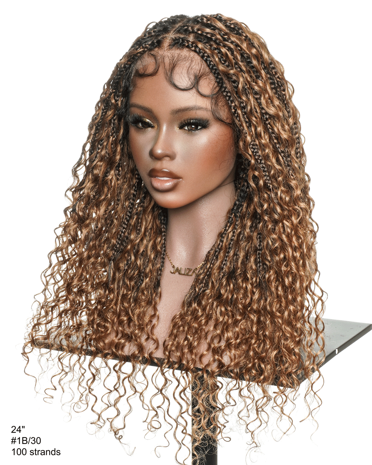 24 Inch Pre Bleached Water Wave Boho Box Braided Wig