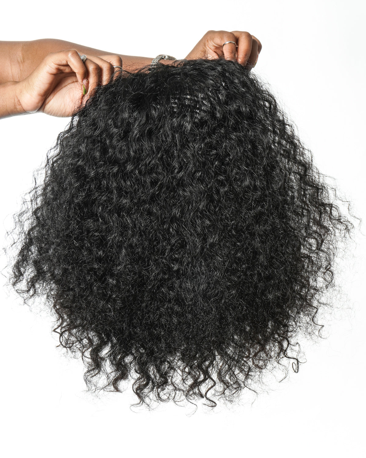 Perruque semi-complète tout-en-un 100 % cheveux humains 180 % de densité boucles profondes