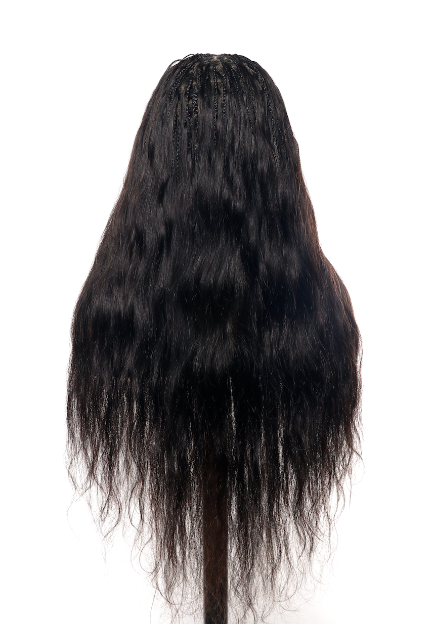 Perruque tressée boîte bohème Bora Bora en cheveux humains bouclés, pré-décolorée, dentelle frontale HD complète, 26", très fournie, 121 mèches