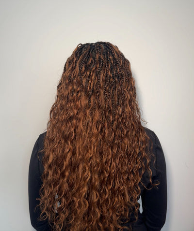Wavina - Perruque tressée de 24 pouces avec tresses ondulées et vagues bohèmes en cheveux naturels