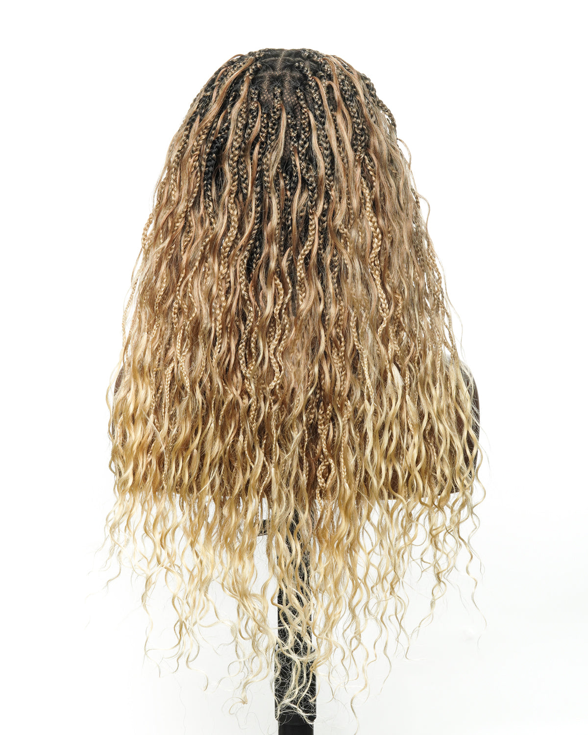 Wavina - Perruque tressée de 24 pouces avec tresses ondulées et vagues bohèmes en cheveux naturels